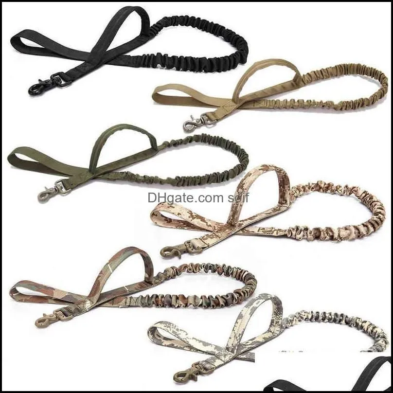Tactical Bungee Dog Leash 2 Handle Quick Release Cat Pet Elastic Leads Rope Military Training es