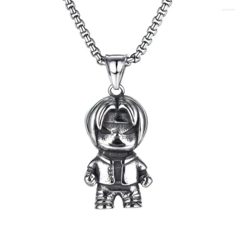 Pendanthalsband Fashion Trend Titanium Steel Halsband Personlighet All-Match Hip-Hop Cartoon Character