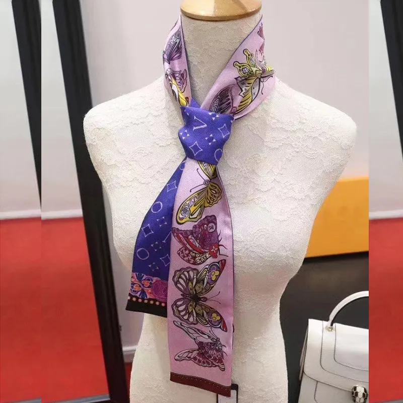 2023 Big Brand 120cm*8cm Letter Printed Bag Strap Scarf Women Silk Scarf Headband Long Scarves Bag Accessories Ribbon