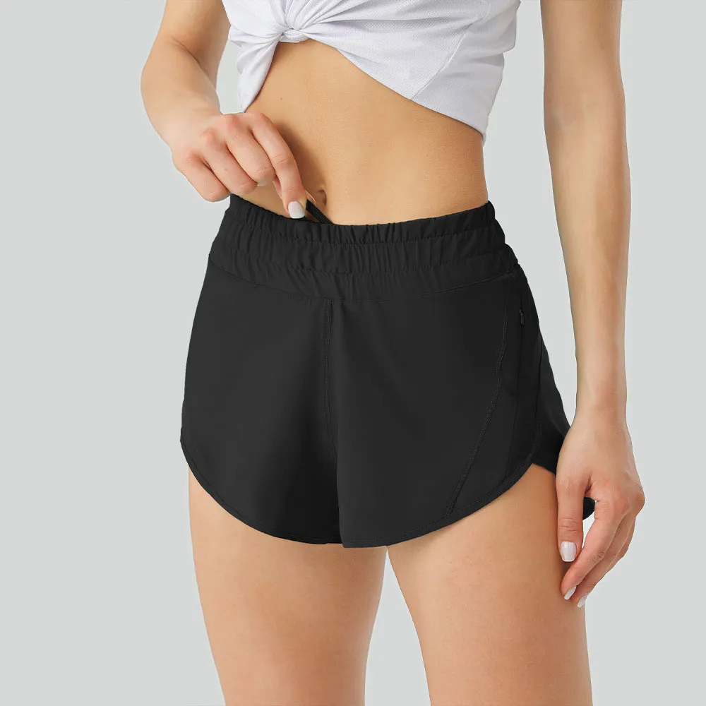 Yoga outfit High Rise Shorts Breattable Swift Tyg fodrad kort i längd SHORTSH1L