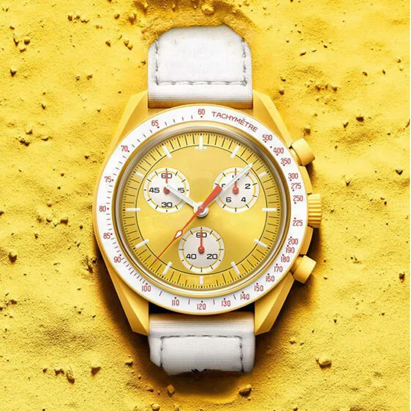 Moon Quarz Chronograph Watch Full Function Chronograph With