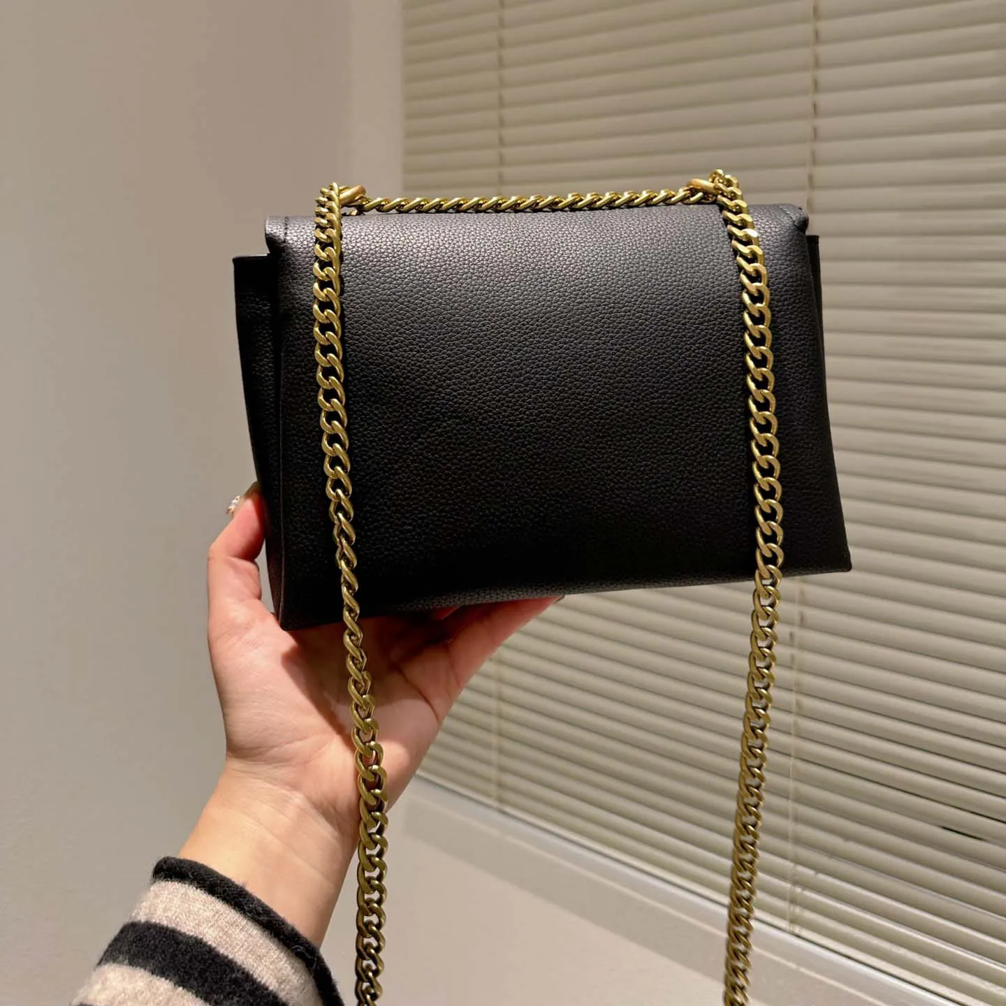 2023 Designer women new style bag lady luxury flap chain bags plain black fashion crossbody shoulder envelope tote