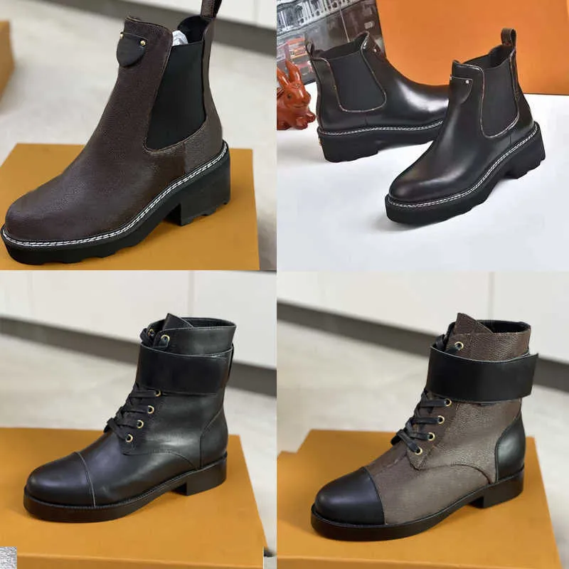 2023 مصمم الثلج أحذية الكاحل في الكاحل الحذاء الكعب الكنسي الكعك أحذية طباعة أحذية شتوية من الجلد الأصلي أحذية مارتن 5 سم 9.5 سم NO013