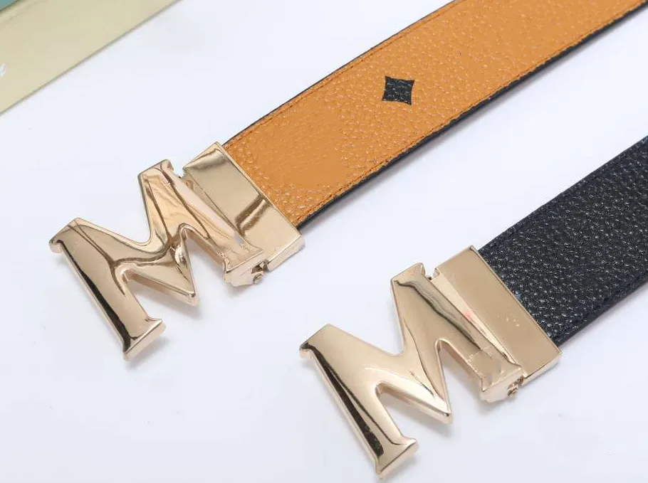 Boucle de ceinture de luxe mode cuir femmes ceintures lettre Double grand or classique