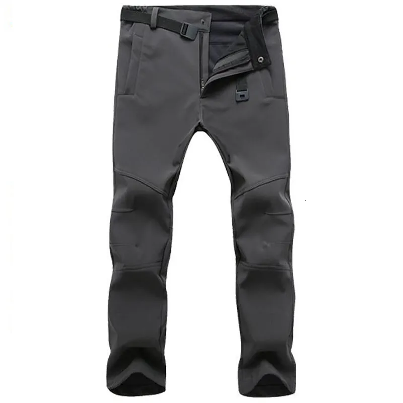 Men's Pants Winter Pants Men Outwear Soft Shell Fleece Thermal Trousers Mens Casual Autumn Thick Stretch Waterproof Military Tactical Pants 230316