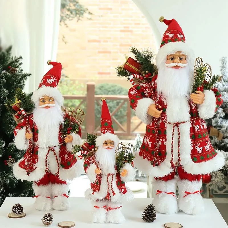 Christmas Decorations 30cm/45cm/60cm Large Santa Claus Dolls Ornaments Standing Figurine Doll Home Decoration Kids Gift 2023Christmas