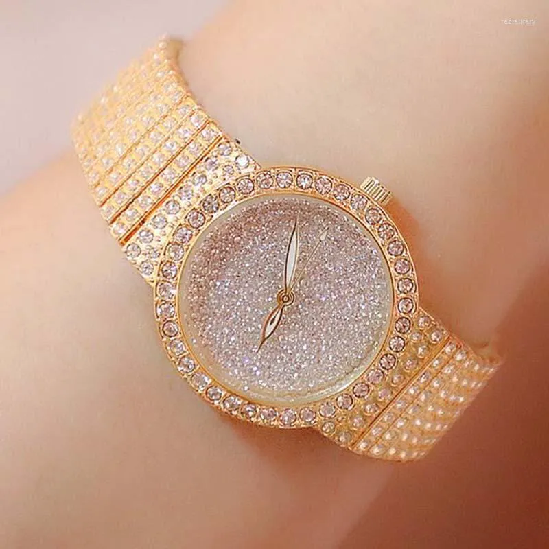 Zegarstka Rose Gold Female Watch Watch High-Jowed Designer Diamand Damand Women's 2023 Bransoletka ręczna