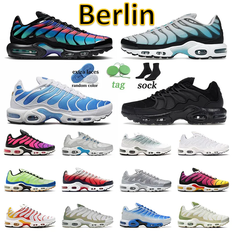 Authentic Tn Plus Sports Löparskor Tns Berlin För Herr Dam Sneakers Unity Baltic Blue Sky Svart Antracit Vit Glimmer Grön Skymning