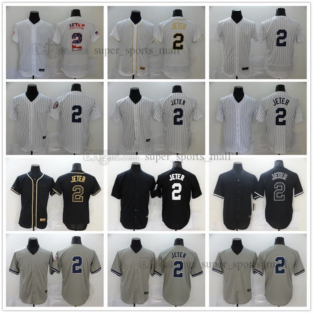 2 Derek Jeter 2023 Neue Baseball-Trikots Blanko 2023 genähtes Jersey Herren Custom Damen Jugend Größe S--XXXL