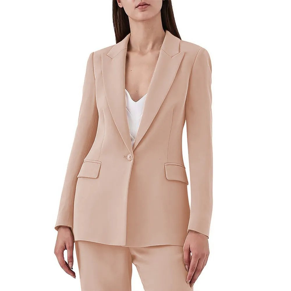 Kvinnors kostymer Blazers Office damer Kvinnor Pantsuit Casual Business Classic Single-Breasted Button Nine Blazer Pants Ställ in tvådelar Formella kostymer 230316
