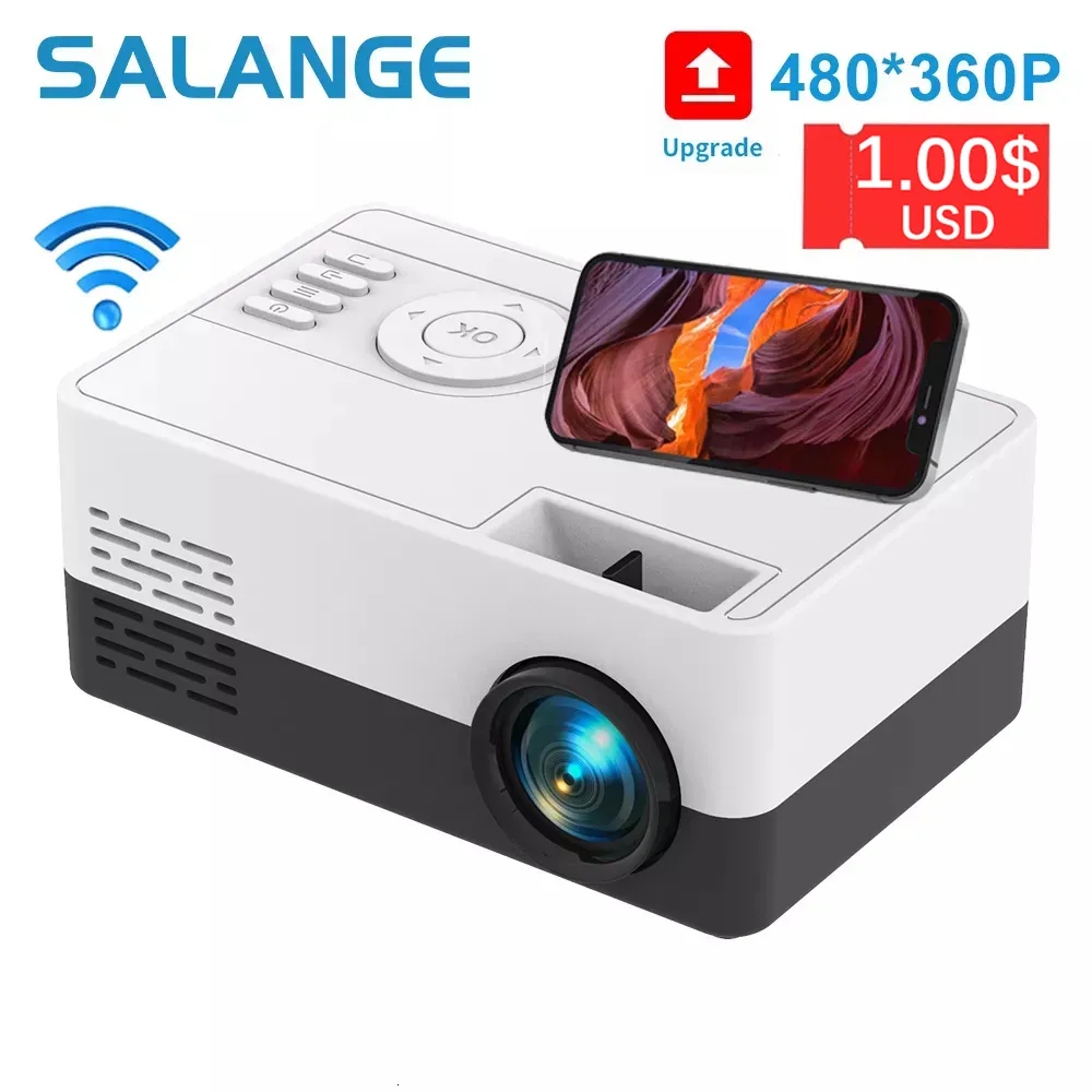 Projecteurs Salange Mini Projecteur J15 Pro 480360 Support 1080P USB Beamer Pour Téléphone Smartphone Home Cinéma Enfants Cadeau PK YG300 230316