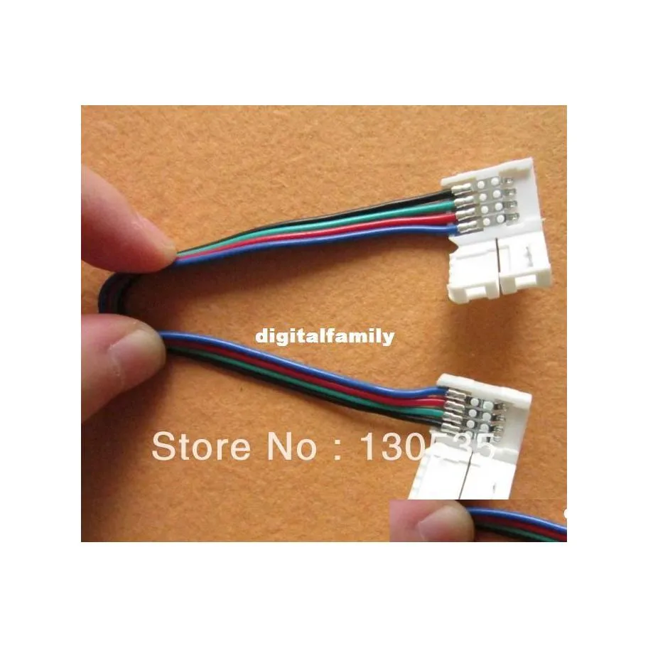 その他の照明アクセサリー10PCS/ロットLEDストリップコネクタ5050 RGBワイヤー12V 4ピン