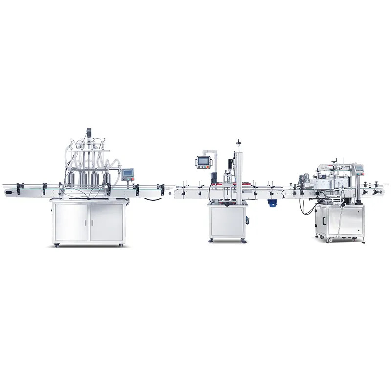 ZONESUN Automatic Liquid Filling Capping Labeling Machine 4 Head Piston ...