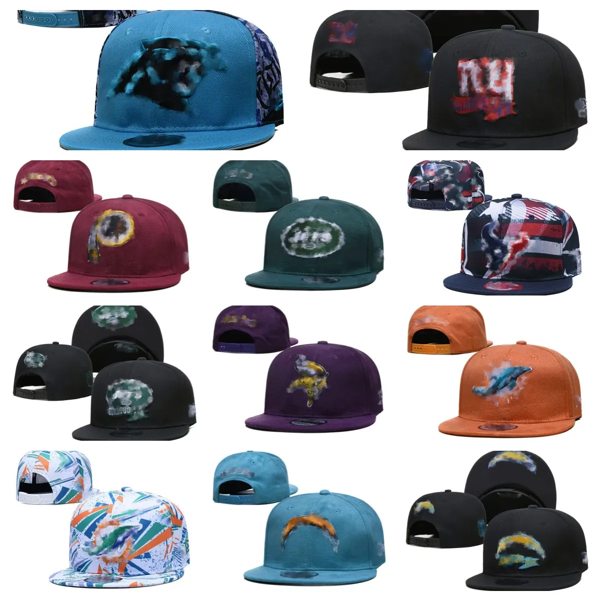 Marka All Teams Logo Designer Hats Baskball Snapback kapelusze haft haft futbol sun mesh flex czapka hop hop sport snapback cap z oryginalnym miksowanym rzędem