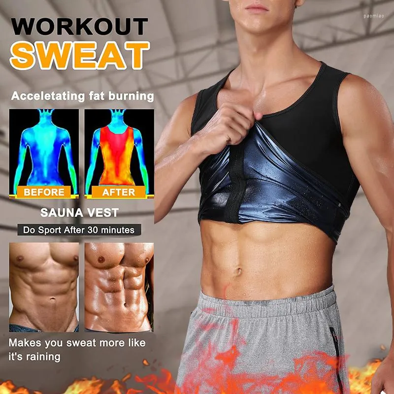 Men Gym Neoprene Vest Sauna Ultra thin Sweat Shirt Body Shaper slimming  Corset