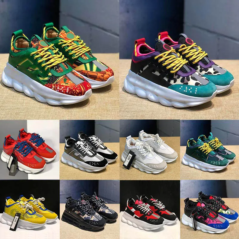 Ontwerper Casual schoenen Reflecterende sneakers Mens Dames Sneaker Chain Shoe Multi-colour suède Floral Leaopard Triple Black gevlekte pijlen Plaid Purple Trainers