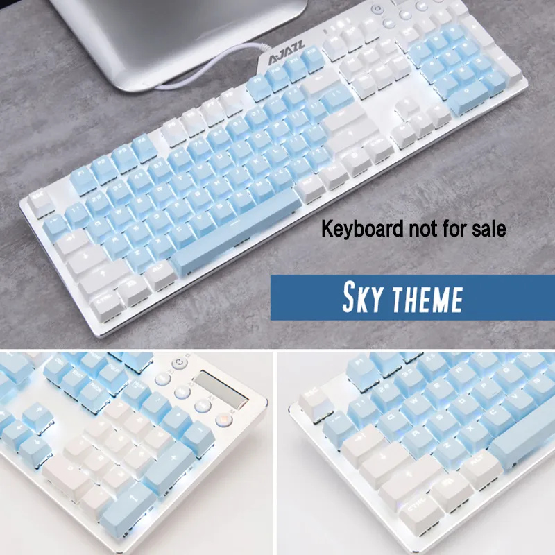 Topptryckt körsbär/himmel tema 104 Tangent KeyCaps Keys Caps Set for Mechanical Keyboard for Gaming Mechanical Keyboard MX KeyCaps