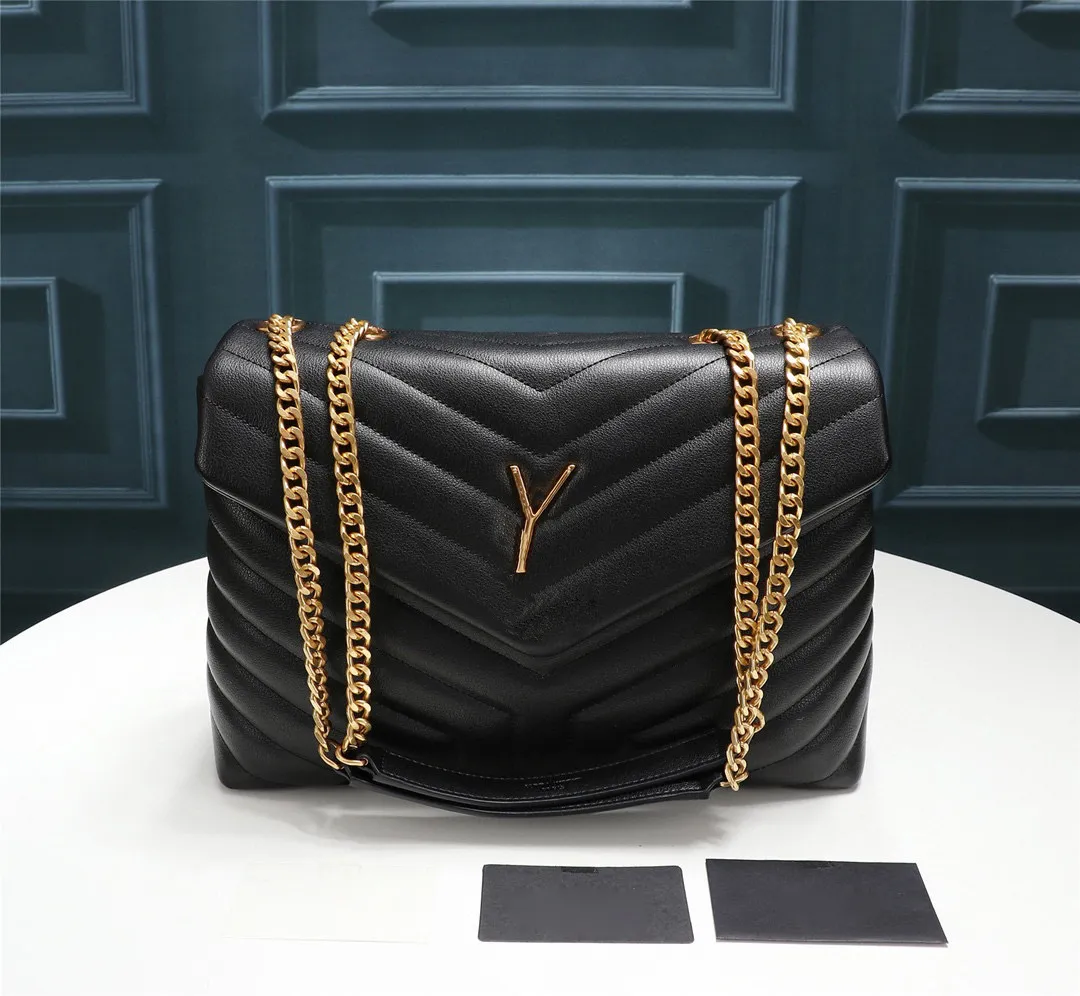 Womens Top Quality Designer Bag LOULOUs Bags Handbags Shoulder Bags For Women Tote Black Calfskin Classic Diagonal Stripes Quilted Chains Double Flap Cross Bodys From 53 44 DHgate