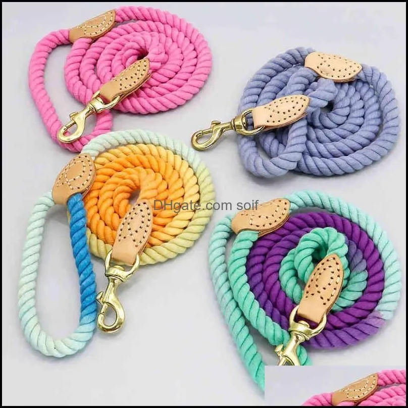 Soft Dog Pet Leash Rope Nylon Small Medium Large Dogs Leashes Long Heavy Duty Puppy Walking Hiking Lead Ropes for