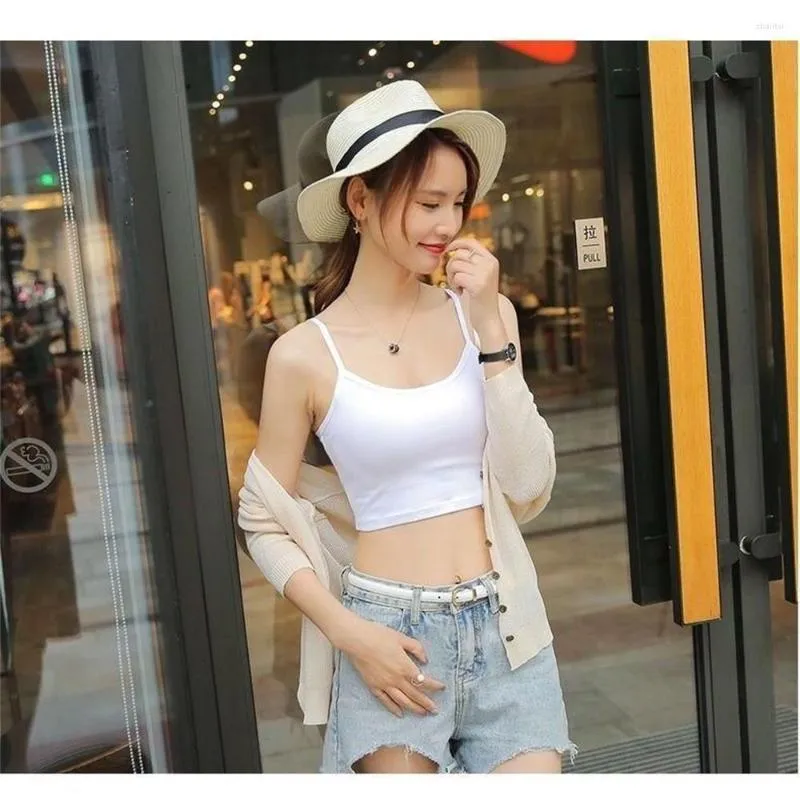 Women's Tanks Camisole Cami Crop Top Women White Summer Tops Deportivos Mujer Gym Sexy Kawaii Debardeur Femmes Chaleco Vest