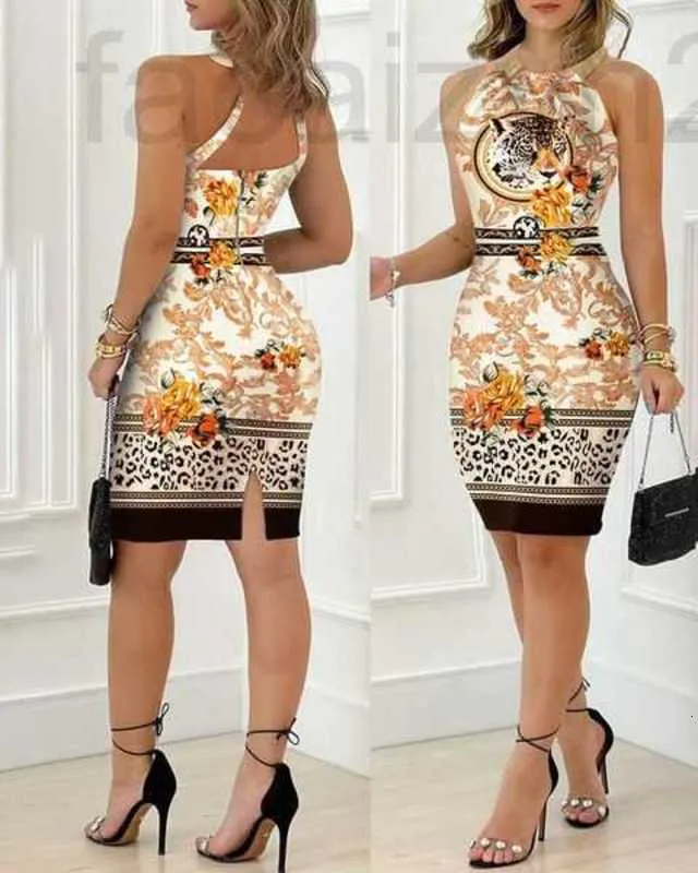 Sıradan Elbise Tasarımcı Kadın Knits FF Klasik Mektup Baskı Yüksek Kaliteli Kadınlar İnce Omuz Elbise Tek Parçalı Etek Boyutu S-XL DKCU