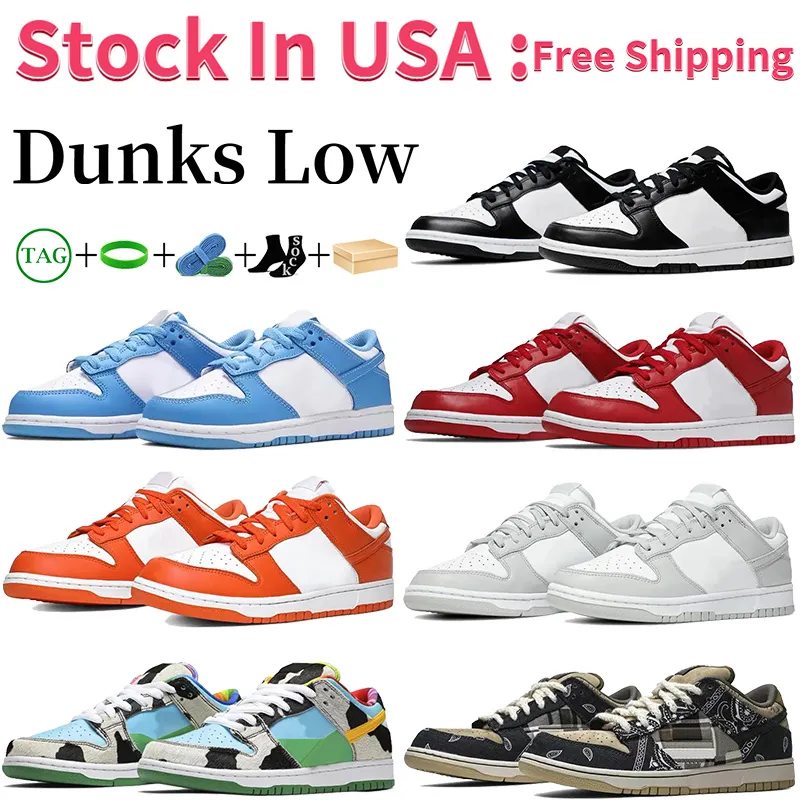Men Women Dunks Low Casual Shoes Local Warehouse Designer SB Sneakers Men Women Trainers White Black UNC Grey Fog Chunky Dunky Coast Triple Pink Fast Delivery US Stock