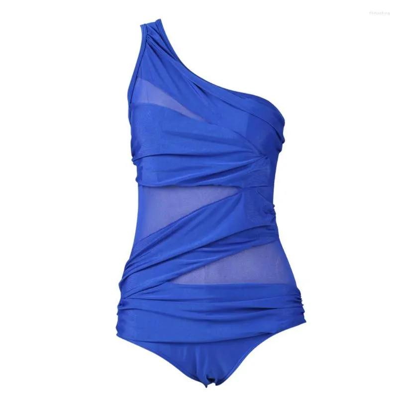 Damen-Bademode, sexy Urlaub, Schwimmen, eine Schulter, Geschenk, Push-up-Monokini, modischer Badeanzug, solide Damen-Bikini, Strand