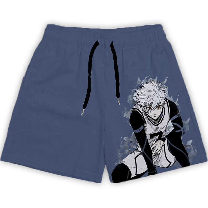 Men's Shorts Anime Blue Lock Shorts Printed Fashion Street Gym Shorts Men Loose Casual Daily Workout Jogging Fitness Summer Beach Shorts G230315