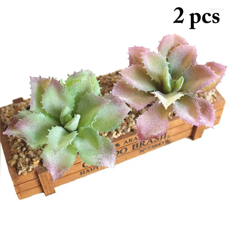 Flores decorativas 2pcs Plantas suculentas artificiais Aloe Zebrina paisagem Fake Flower Flower Garden Decoration Acessórios