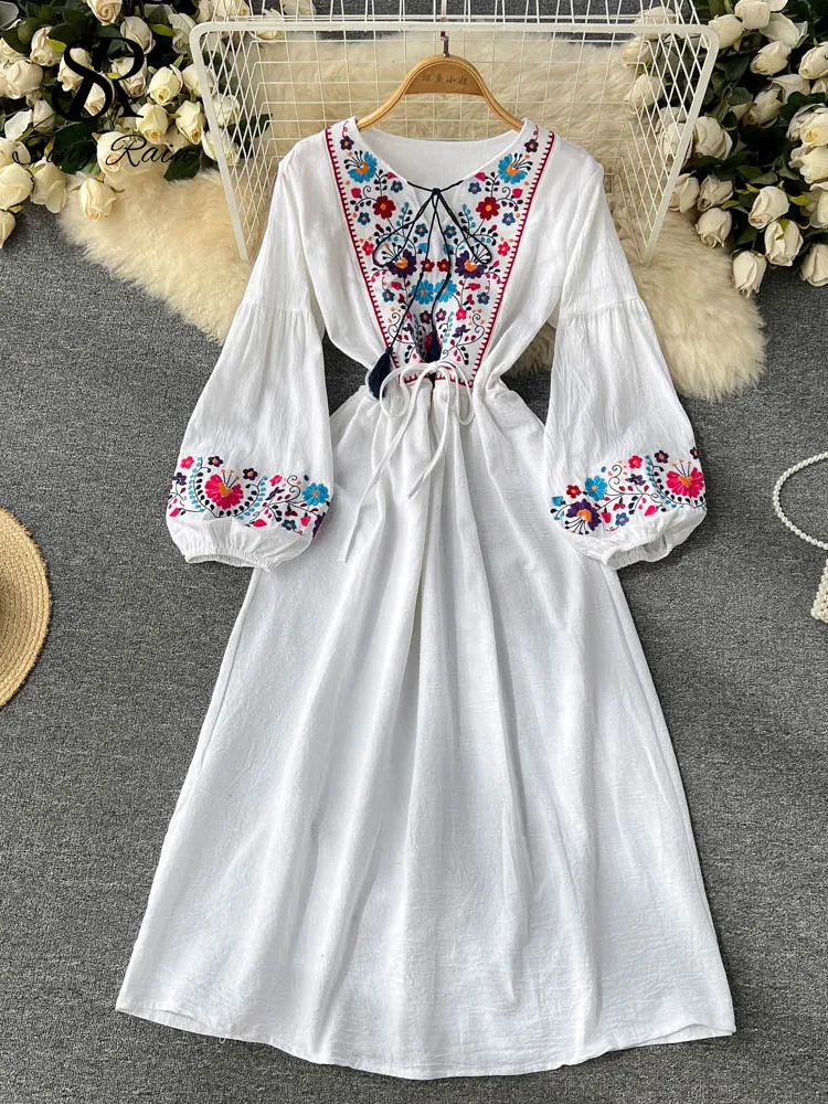 ladies a line summer dresses Casual Dress V-neck Twisted Pleated Chest Beach Women easy fit Women's Summer A-Line Dresses |