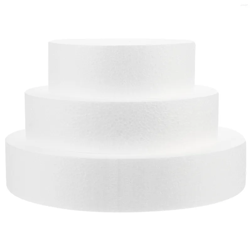 Ferramentas de panificação Bolo de isopor bonecos de isopor de bolo falsos Rodadas falsas redondas de poliestireno Modelo Modelo Círculos de casamento Practice Cakes Circle