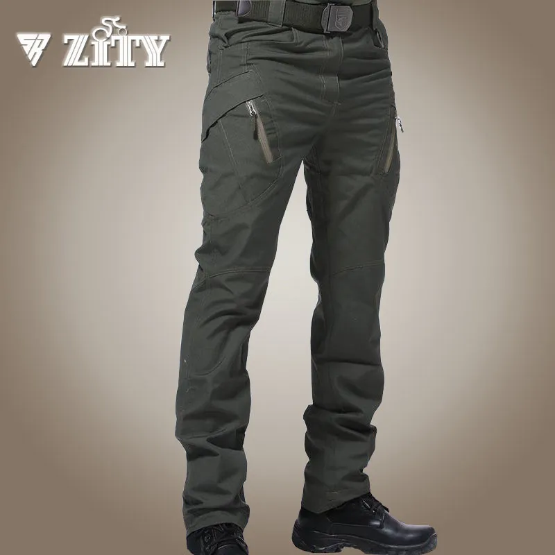 Herenbroek mannen tactische broek multi -pocket elastische taille militaire broeken mannelijke casual vrachtbroek mannen kleding slank