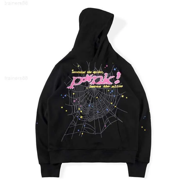 Felpe con cappuccio da uomo Felpe Hip Hop Web Puff Print Felpa con cappuccio Spder Uomo Donna Alta qualità Young Thug Angel Spider Felpe Pullover in tessuto pesante XXBQ