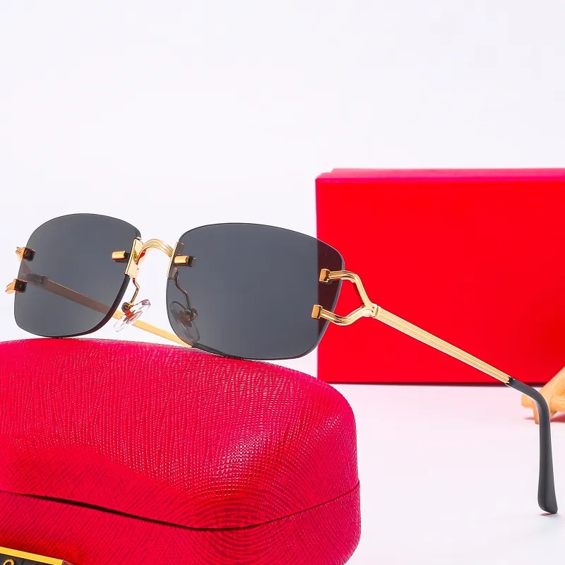 Projektant czerwone okulary przeciwsłoneczne dla kobiet Man Man Słońca Moda Klasyczna złota metalowa rama wózek okulary gogle na zewnątrz wiele stylów z oryginalnym pudełkiem