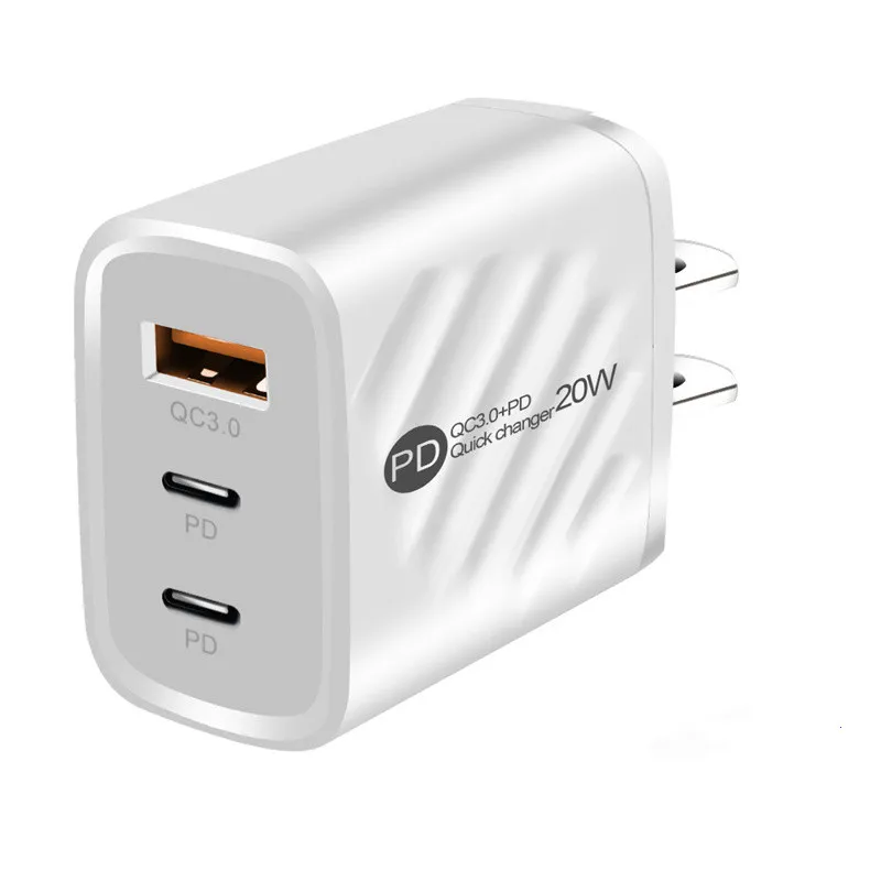 5V2A USB Type C -laddare 20W PD Snabbladdning EU US Plug Portable Travel Telefonadapter för iPhone 14 13 12 Pro Max 11 mini 8 Plus