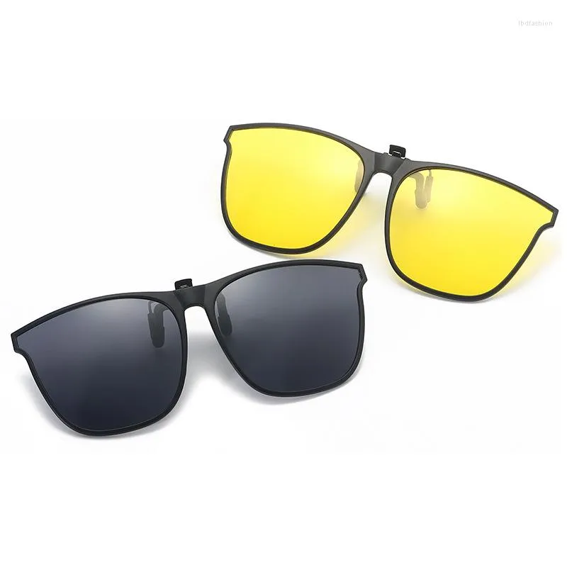 Солнцезащитные очки 2023 модная клипа с большими рамами поляризованные бокалы миопии