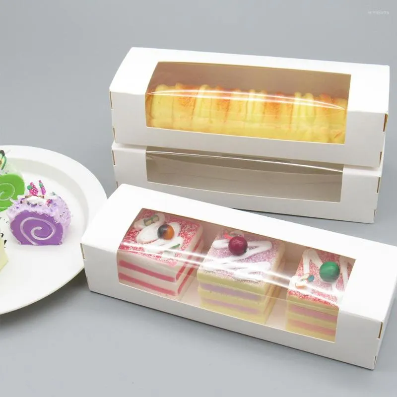 Geschenkpapier 20 Stück rechteckige transparente Fensterverpackungsboxen Süßigkeiten Dessert Backen Kuchenbox für Hochzeit Geburtstag Taufe Party