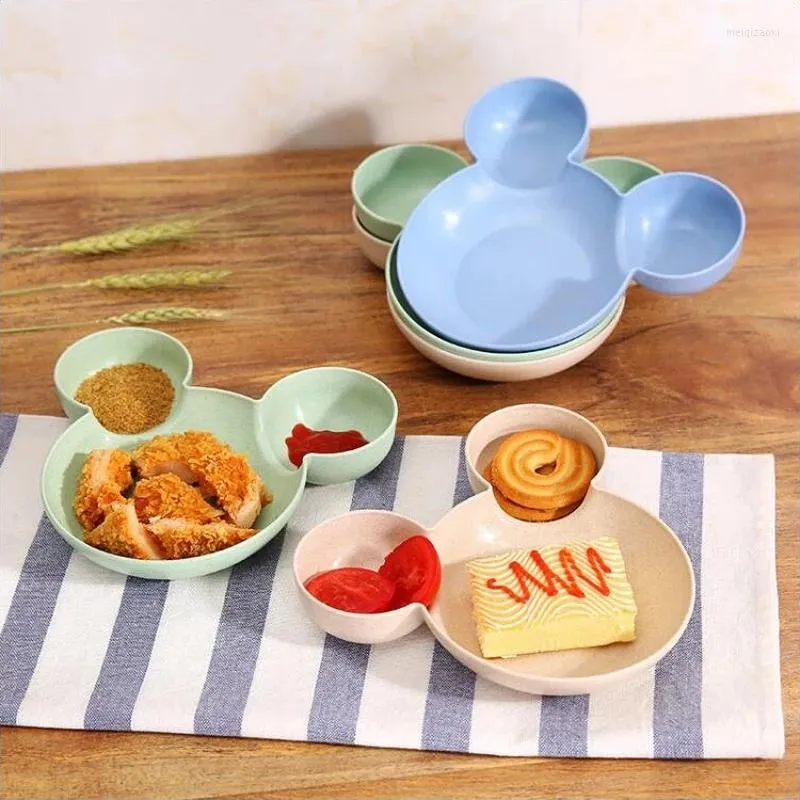 Bols Bol de riz enfants assiettes boîte à déjeuner Fruteira blé fibre dessin animé belle coloré enfant couverts vaisselle conteneur 1 pièces