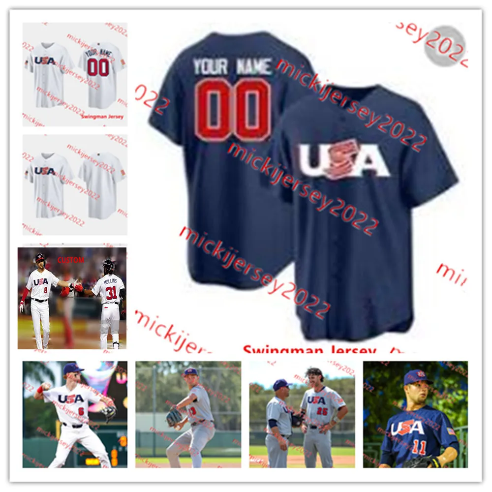 2023 WBC USA Team Baseball Jerseys Custom Stitched, Mens & Youth Sizes