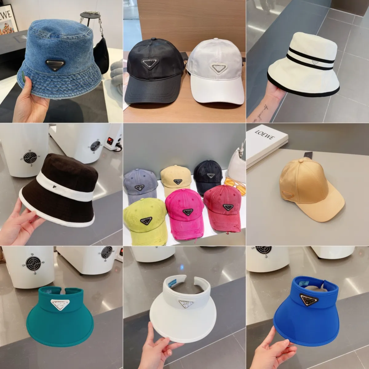 PM1-8 Temperamento da moda feminina Fisherman Hat Big Brim Hat Hat UV Sun Hat 2 Colors