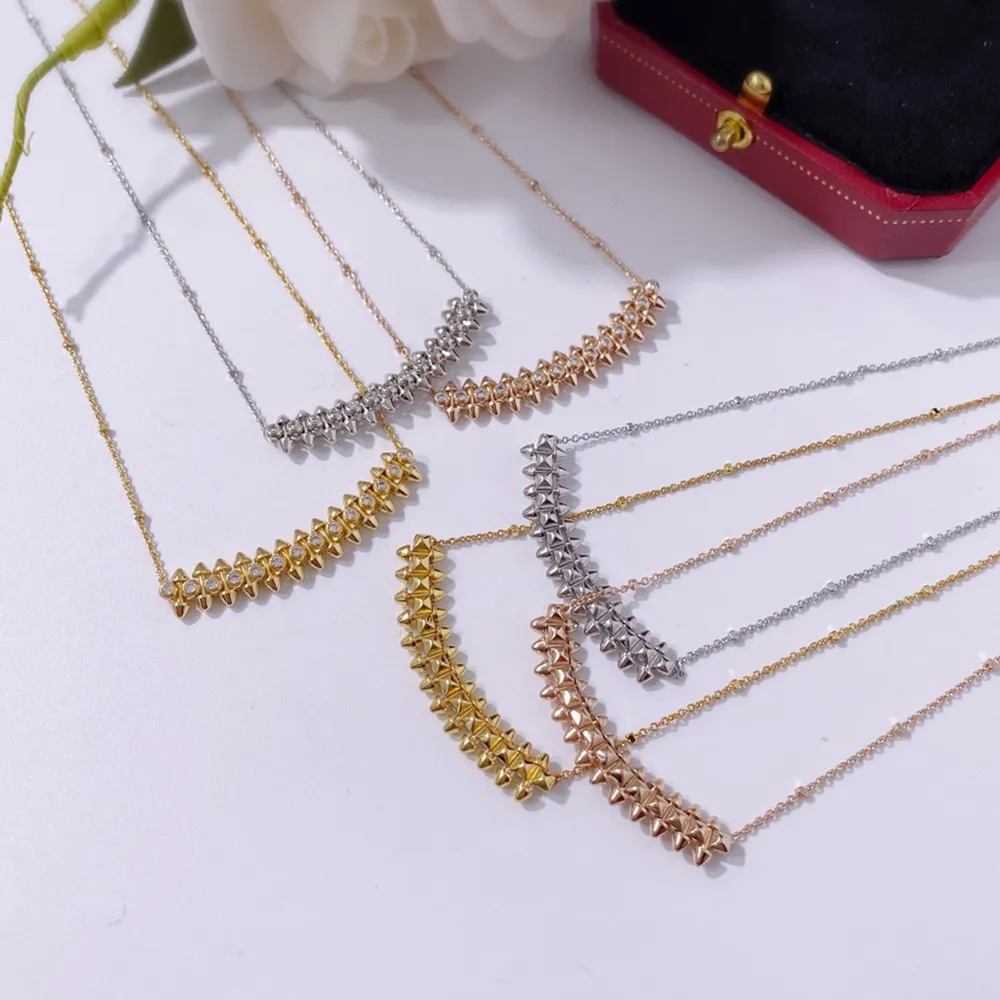 Clash Series Necklace For Woman Designer för Man Willow Spike Gold Plated 18k T0p Kvalitet Officiella reproduktioner Fashion Luxury Classic Style Jubileumsgåva 001