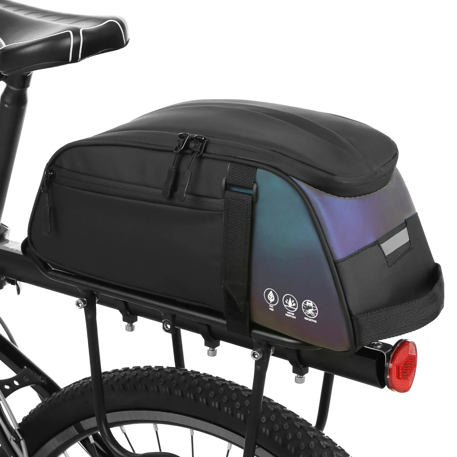 Panniers väskor vattentät cykel bakre rack cykel cykling bör pu stor kapacitet mtb bergpåse 230316