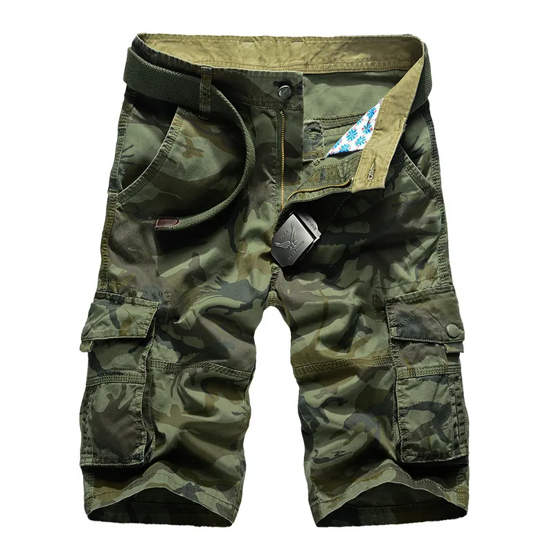 Pantaloncini da uomo Camouflage Camo Cargo Shorts Uomo Pantaloncini casual da uomo Pantaloncini da lavoro larghi da uomo Pantaloni corti militari da uomo Plus Size 29-44 230317