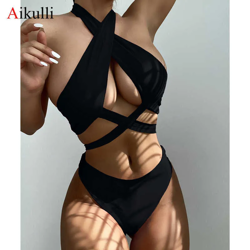 Бикини, набор сексуального поля Halter Hollow Cross Bikinis Set STIME STIMSIT ЖЕНЩИН 2023 Новый солидный двухкомпонентный купальный костюм летние пляжные одежды для ванны в ванном костюме P230316