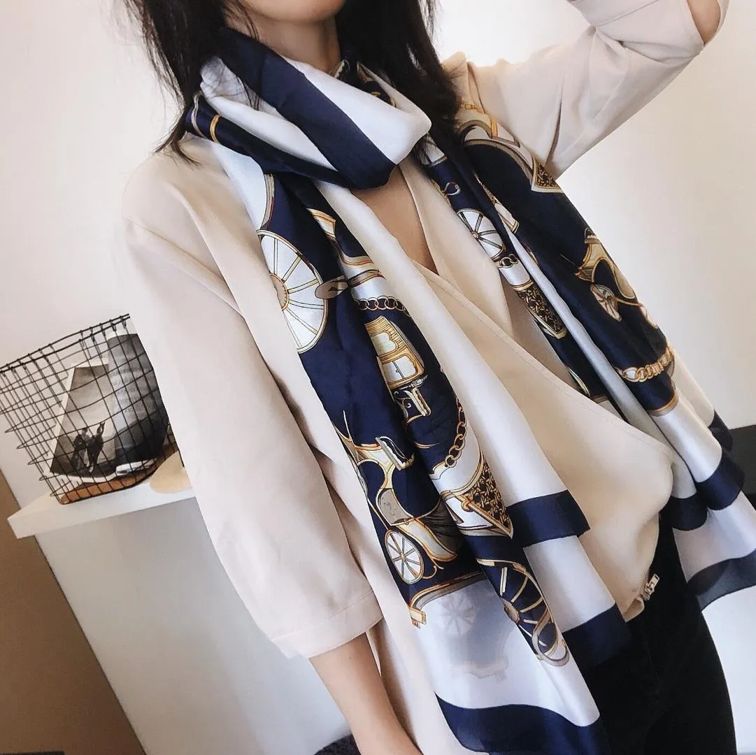 Silk Famous Designer Gift Silk Scarves High Quality Scarf 180x90cm Free Delivery