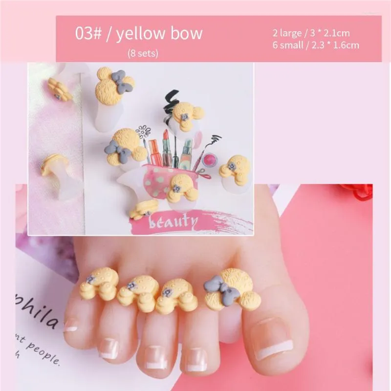 Nail Art Kits ELECOOL 8pcs Soft Silicone Toe Separator Foot Finger Divider Form Manicure Pedicure Care Flower Holder Accessory Tool