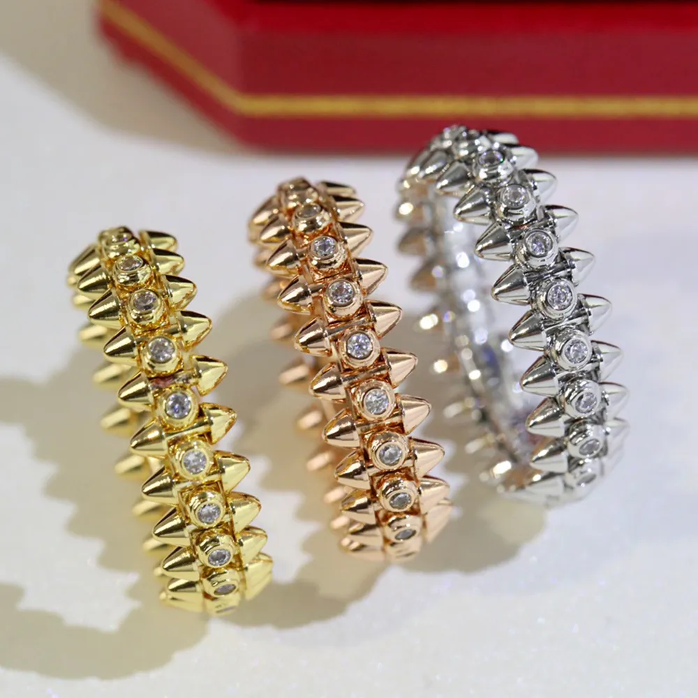 Clash Series anello per donna designer diamante placcato oro 18K T0P qualità più alta contro qualità moda lusso stile classico regalo anniversario 002