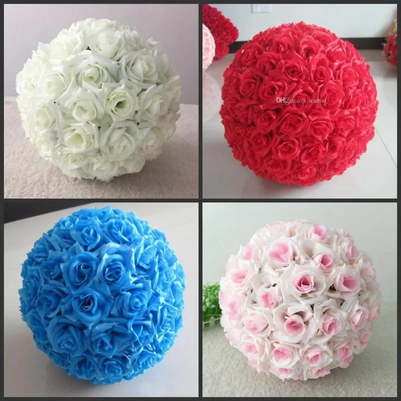 Dekorative Blumen künstliche Rose Seidenblume Küsse Kugeln Hängende Kugel für Hochzeit Weihnachtsschmuck Party Dekoration Supplies