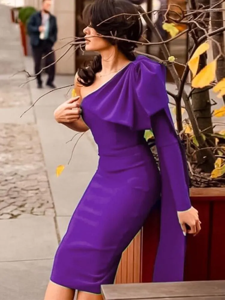 Off shoulder bowknot bandage dress hot sale