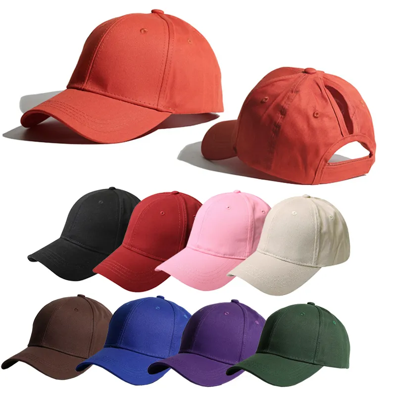 Cappello Da Baseball Da Donna Con Apertura A Croce Per Coda Di Cavallo – Bianco, 100% Cotone, Taglia Unica (58,4-61 Cm)